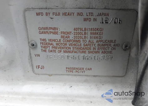 2007 Subaru Impreza Wrx Tr z USA, uszkodzony, nr VIN JF1GD75617G516884